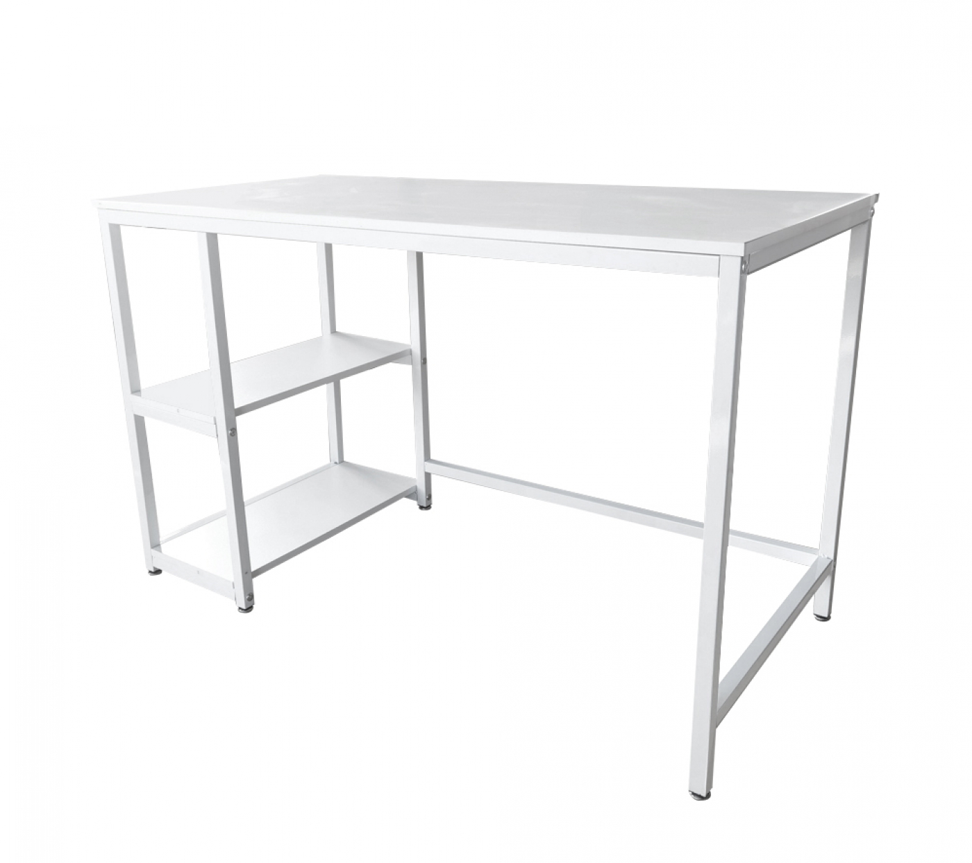 Bureau Stoer - computertafel - industrieel design met opbergplanken - 120 cm breed - wit - Meubel Plein Bureau Stoer - computertafel - industrieel design met opbergplanken - 120 cm breed - wit - Meubel Plein