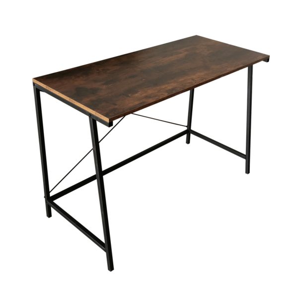 Bureau laptop computer tafel Stoer - industrieel vintage - zwart metaal bruin hout - Meubel Plein