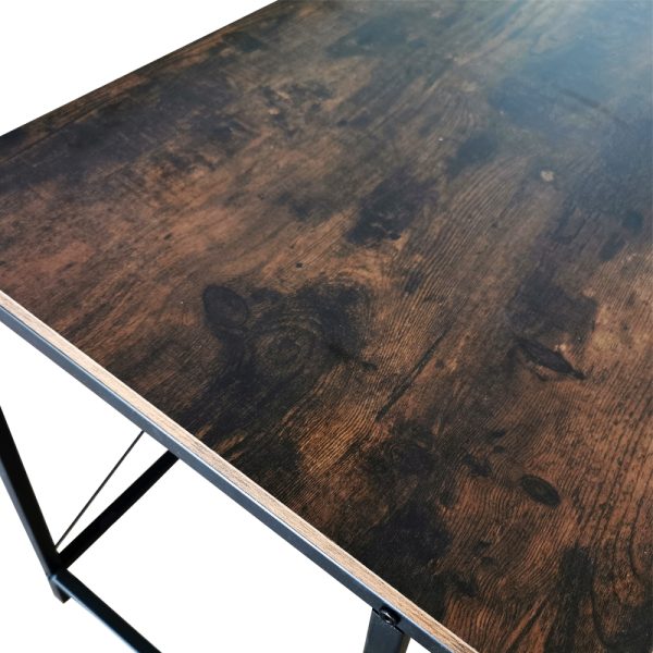 Bureau laptop computer tafel Stoer - industrieel vintage - zwart metaal bruin hout - Meubel Plein