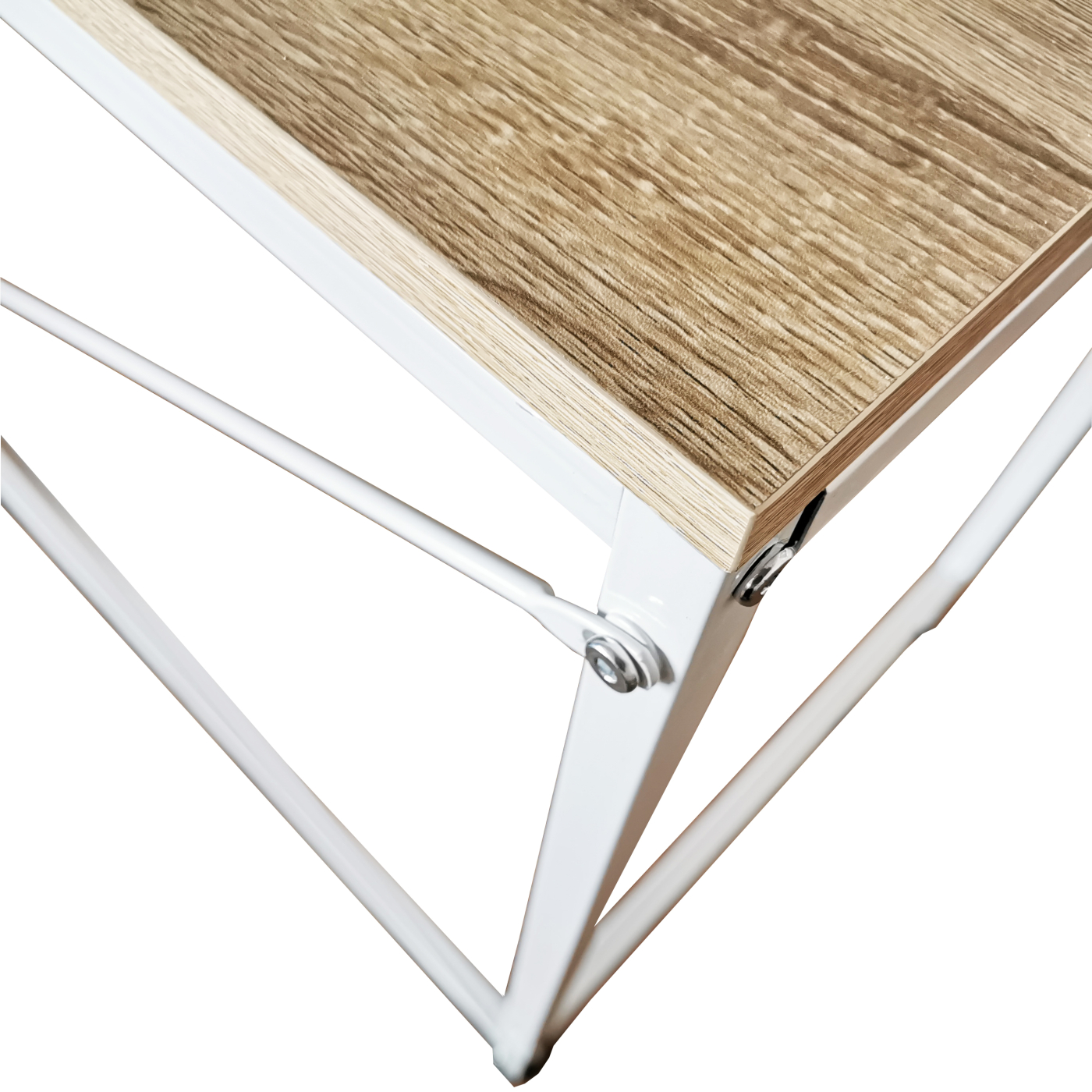 Bureau laptop computer tafel Stoer - industrieel - wit metaal blank hout - Meubel Plein Bureau laptop computer tafel Stoer - industrieel - wit metaal blank hout - Meubel Plein