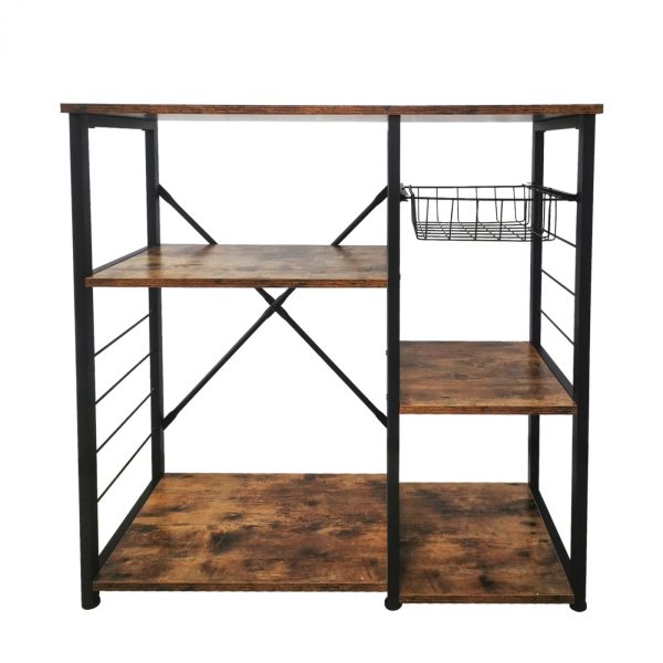 Keuken kast tafel Stoer industrieel vintage - keukenmeubel metalen frame - 90 cm breed - Meubel Plein