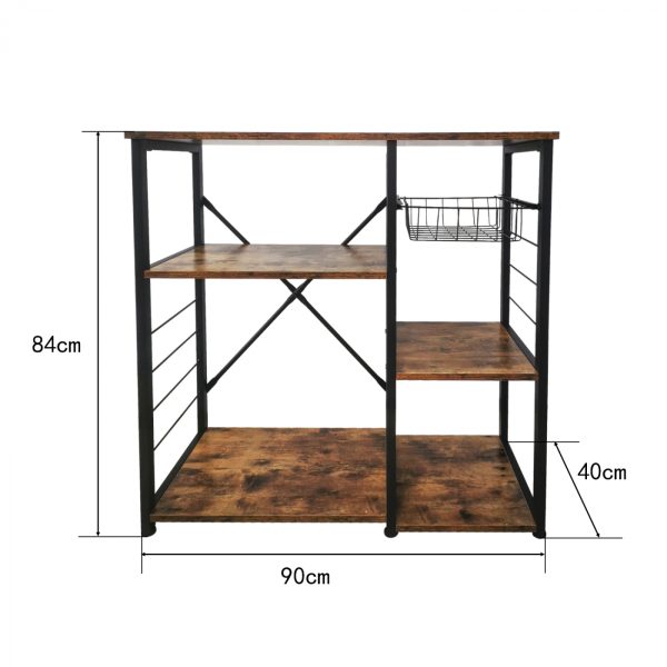 Keuken kast tafel Stoer industrieel vintage - keukenmeubel metalen frame - 90 cm breed - Meubel Plein
