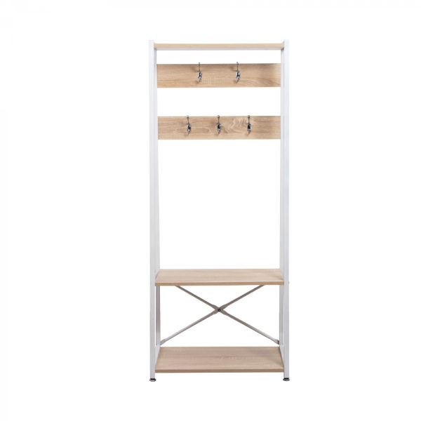 Staande kapstok Garderobe rek industrieel Stoer met schoenenrek 136 cm hoog - Meubel Plein