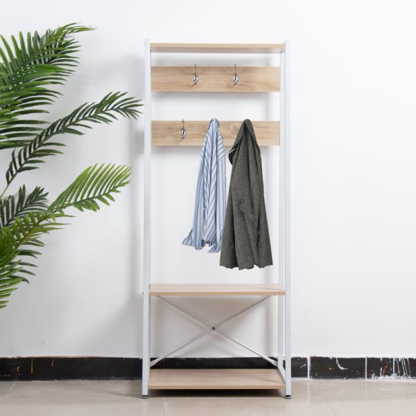 Staande kapstok Garderobe rek industrieel Stoer met schoenenrek 136 cm hoog - Meubel Plein