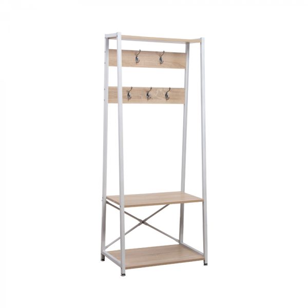 Staande kapstok Garderobe rek industrieel Stoer met schoenenrek 136 cm hoog - Meubel Plein