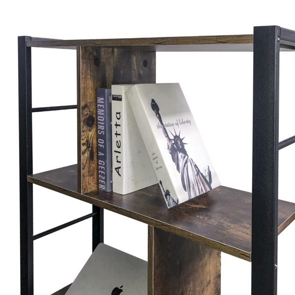 Wandkast boekenkast Stoer industrieel design metaal hout 154 cm hoog - Meubel Plein