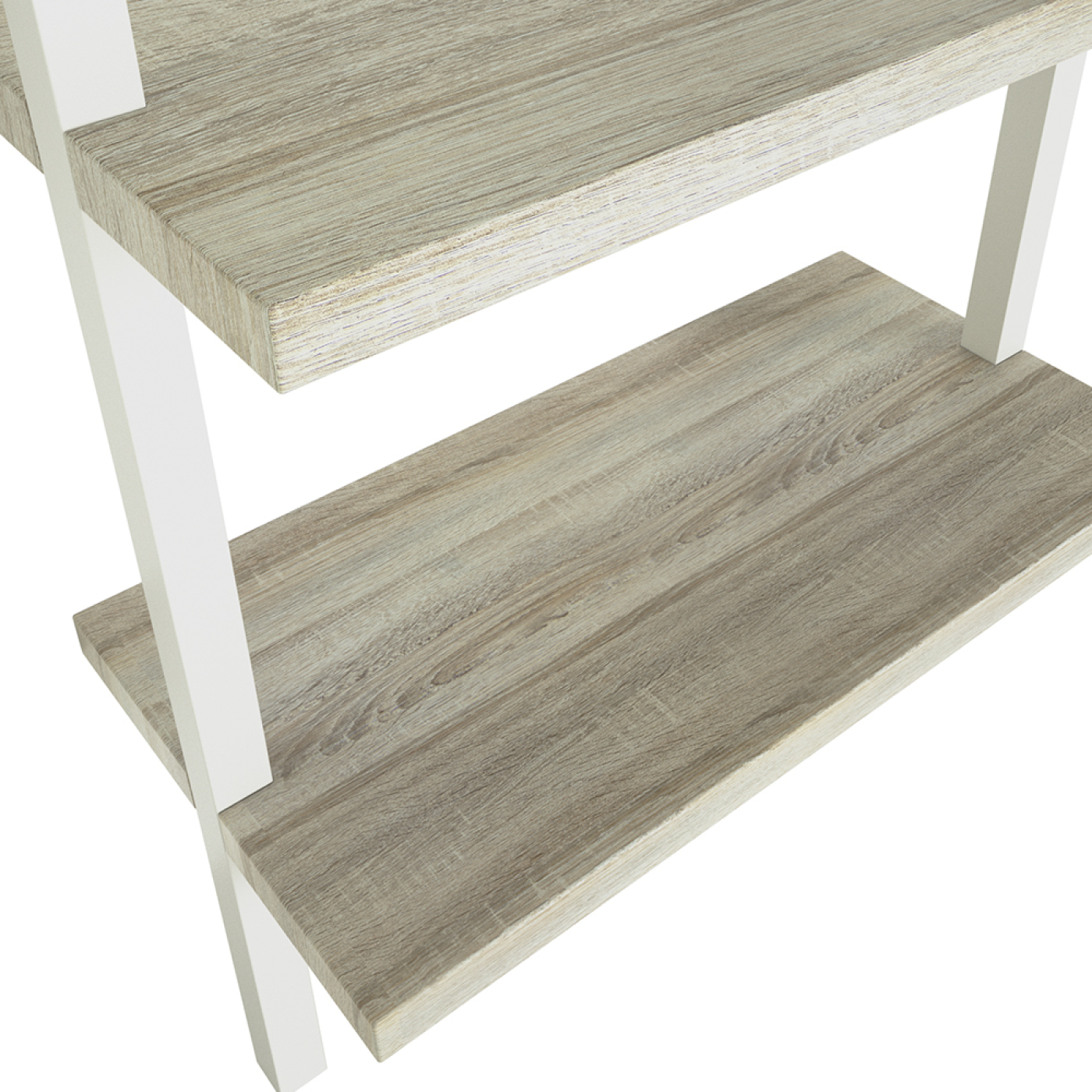 Wandrek ladder boekenkast Stoer - industrieel metaal hout - 152 cm hoog - wit - Meubel Plein Wandrek ladder boekenkast Stoer - industrieel metaal hout - 152 cm hoog - wit - Meubel Plein