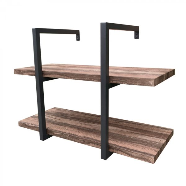 Wandrek ladder Stoer - wandplank boekenkast - wandkast - industrieel - 2 opbergplanken - Meubel Plein