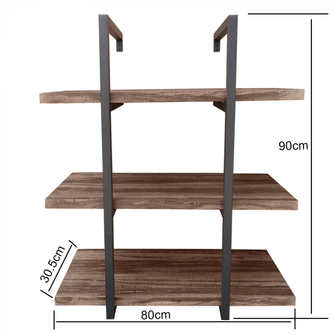 Wandrek ladder Stoer - wandplank boekenkast - wandkast - industrieel - 3 opbergplanken - Meubel Plein Wandrek ladder Stoer - wandplank boekenkast - wandkast - industrieel - 3 opbergplanken - Meubel Plein