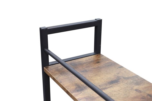 Bureau computertafel Stoer - 3 opbergplanken - industrieel vintage bruin - metaal hout - Meubel Plein