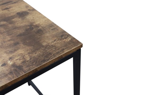 Bureau computertafel Stoer - 3 opbergplanken - industrieel vintage bruin - metaal hout - Meubel Plein