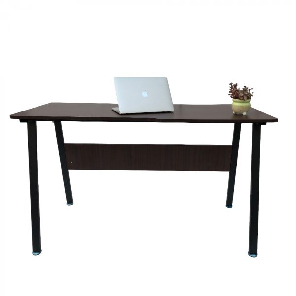 Computertafel bureau Stoer - industrieel vintage - 130 cm breed - zwart metaal bruin hout - Meubel Plein