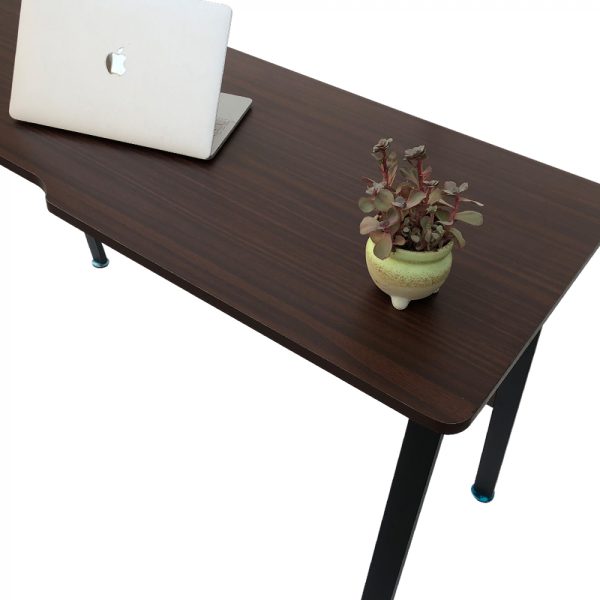 Computertafel bureau Stoer - industrieel vintage - 130 cm breed - zwart metaal bruin hout - Meubel Plein