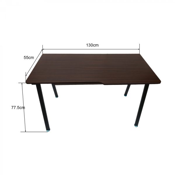 Computertafel bureau Stoer - industrieel vintage - 130 cm breed - zwart metaal bruin hout - Meubel Plein