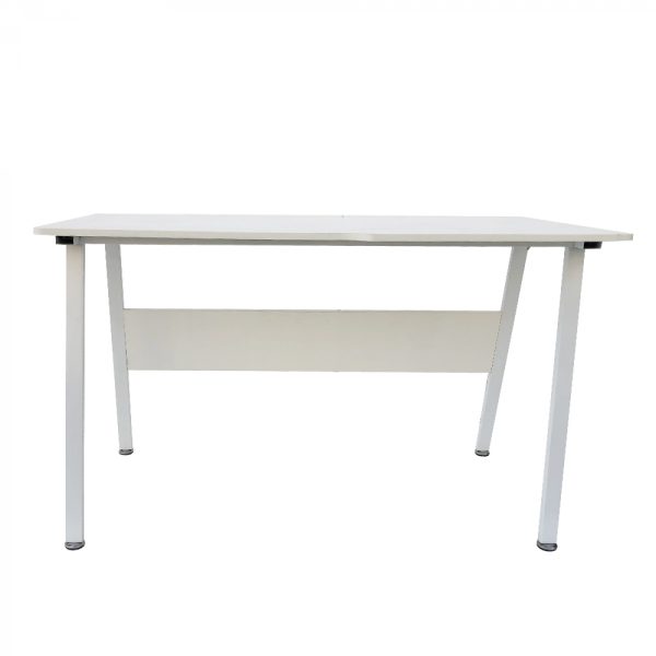 Computertafel bureau Stoer - industrieel modern - 130 cm breed - wit frame wit tafelblad - Meubel Plein