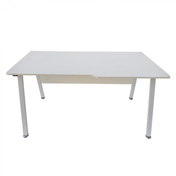Computertafel bureau Stoer - industrieel modern - 130 cm breed - wit frame wit tafelblad - Meubel Plein