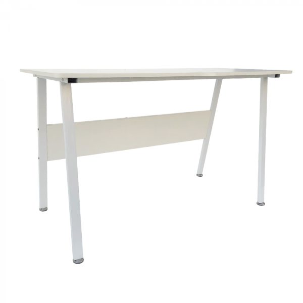 Computertafel bureau Stoer - industrieel modern - 130 cm breed - wit frame wit tafelblad - Meubel Plein