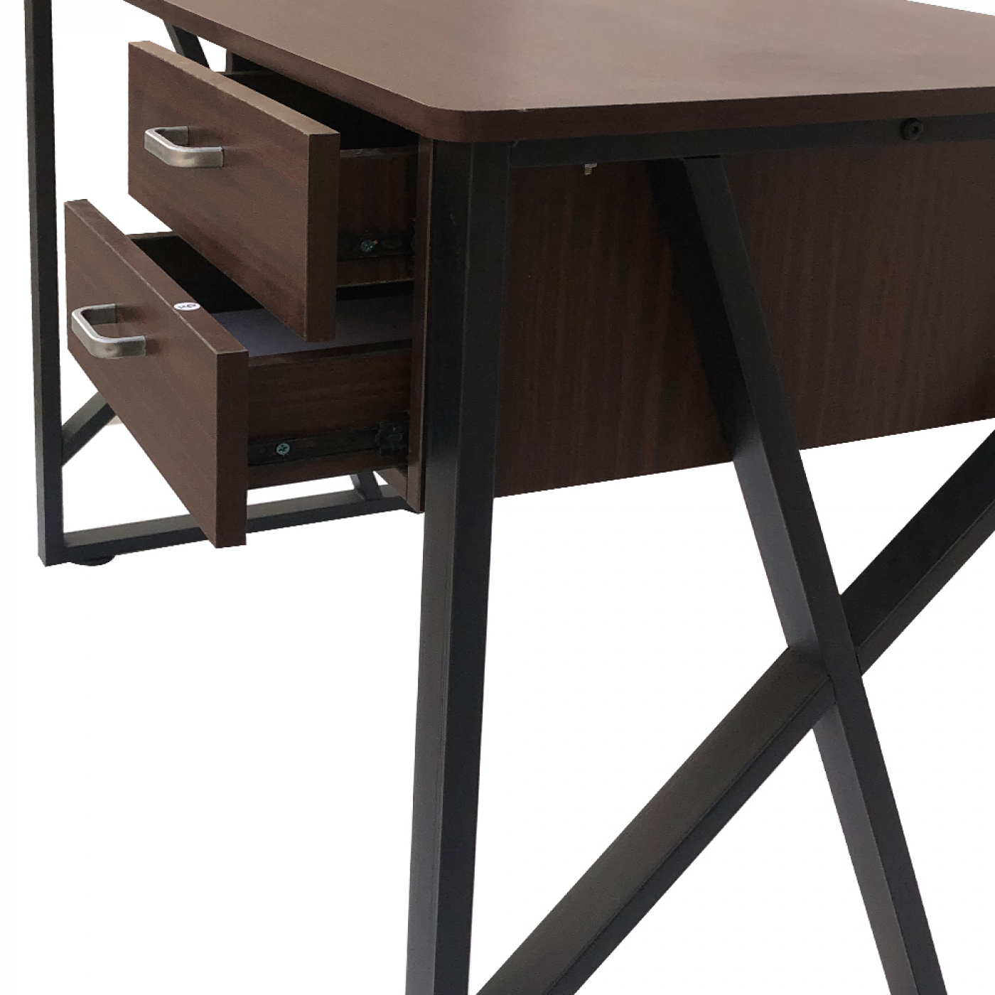 Bureau computer tafel Stoer - laptop buro - zwart metaal bruin hout - Meubel Plein Bureau computer tafel Stoer - laptop buro - zwart metaal bruin hout - Meubel Plein