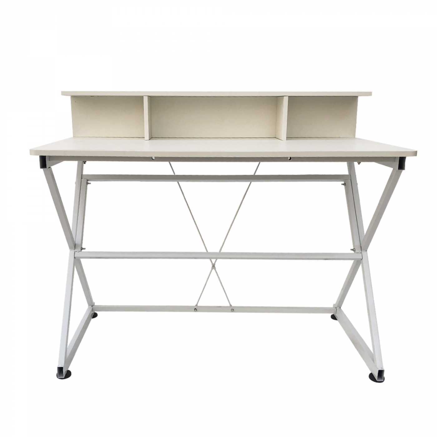 Bureau tafel computer laptop Stoer - industrieel moderne stijl - 110 cm breed - wit - Meubel Plein Bureau tafel computer laptop Stoer - industrieel moderne stijl - 110 cm breed - wit - Meubel Plein