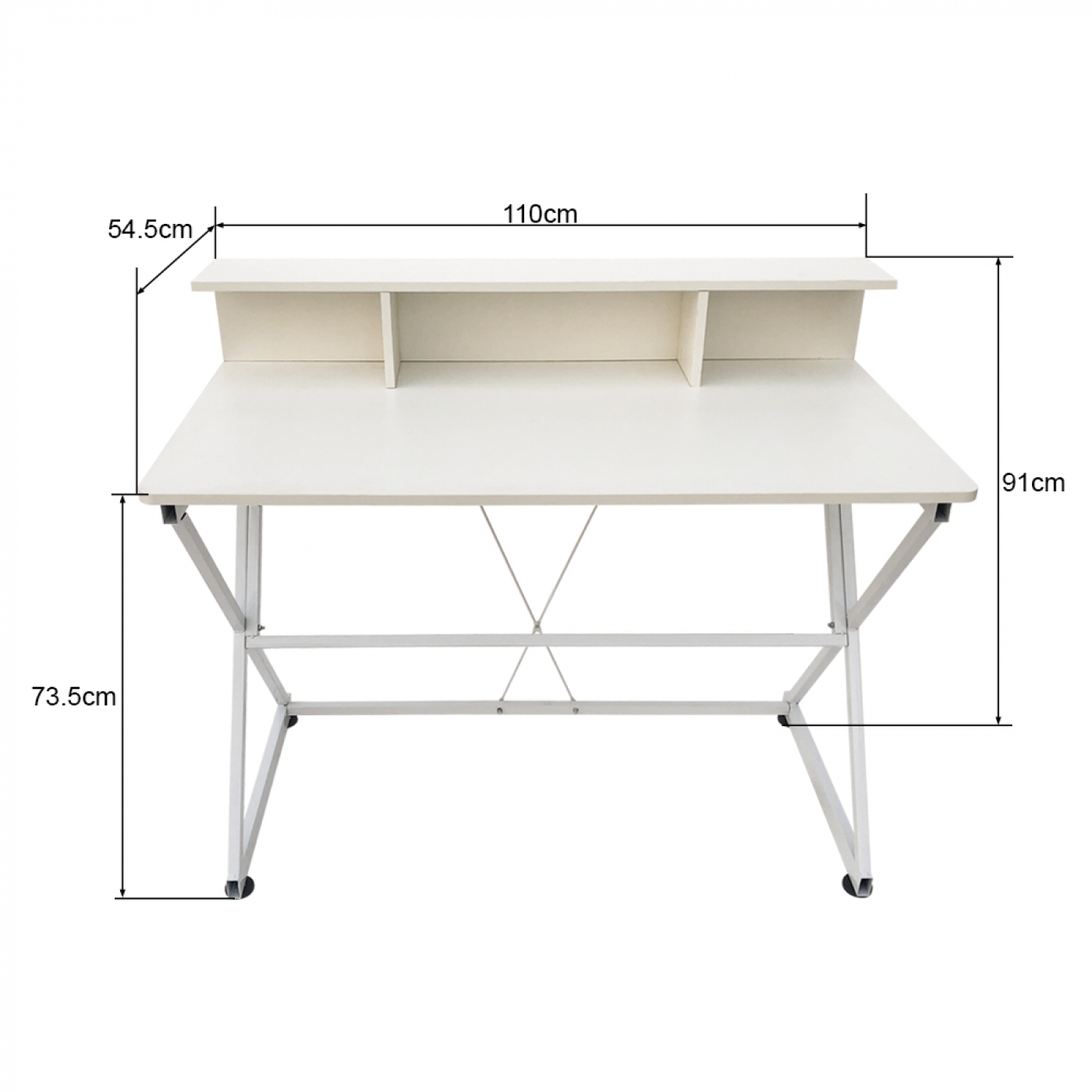 Bureau tafel computer laptop Stoer - industrieel moderne stijl - 110 cm breed - wit - Meubel Plein Bureau tafel computer laptop Stoer - industrieel moderne stijl - 110 cm breed - wit - Meubel Plein