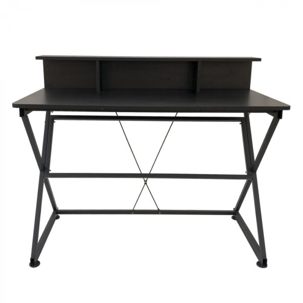 Bureau tafel computer laptop Stoer - industrieel moderne stijl - 110 cm breed - zwart - Meubel Plein