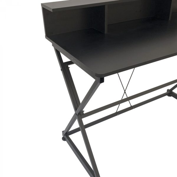 Bureau tafel computer laptop Stoer - industrieel moderne stijl - 110 cm breed - zwart - Meubel Plein