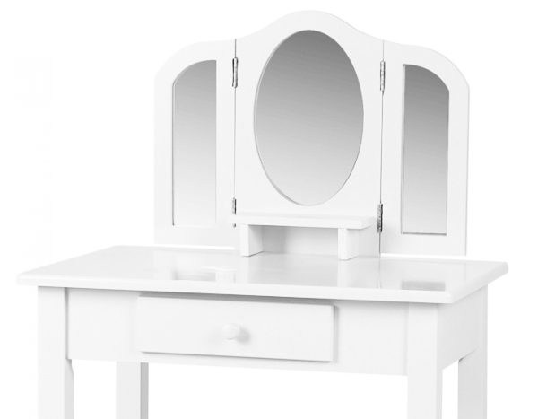 Kaptafel met krukje - opmaaktafel kinderkamer met spiegels - Meubel Plein