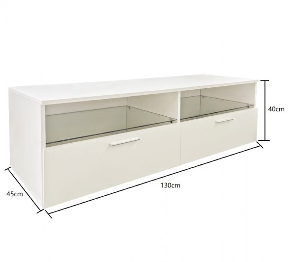 TV kast dressoir Sieno - media meubel game set up - LED verlichting - wit - Meubel Plein
