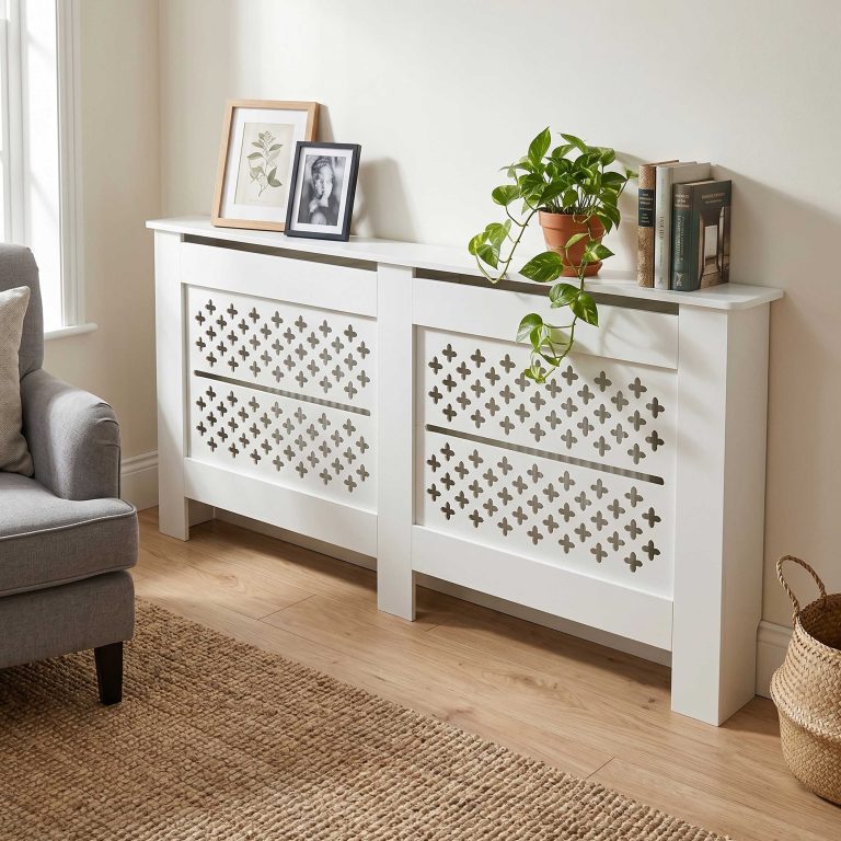 VDD Radiatorombouw met Design - 172 cm x 82 cm x 19 cm - Hout - Wit - alternatieve afbeelding