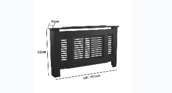 Radiator ombouw verwarming - radiator omkasting - breed variabel 140 tot 190 cm - zwart - Meubel Plein