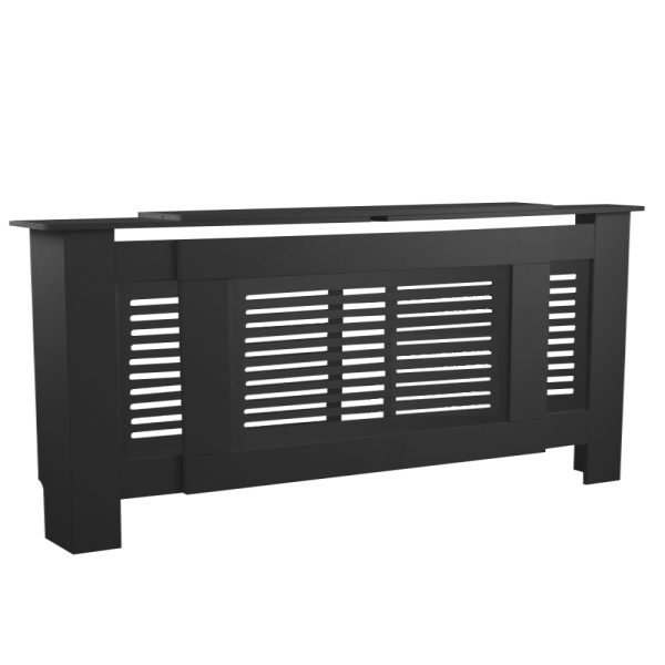 Radiator ombouw verwarming - radiator omkasting - breed variabel 140 tot 190 cm - zwart - Meubel Plein