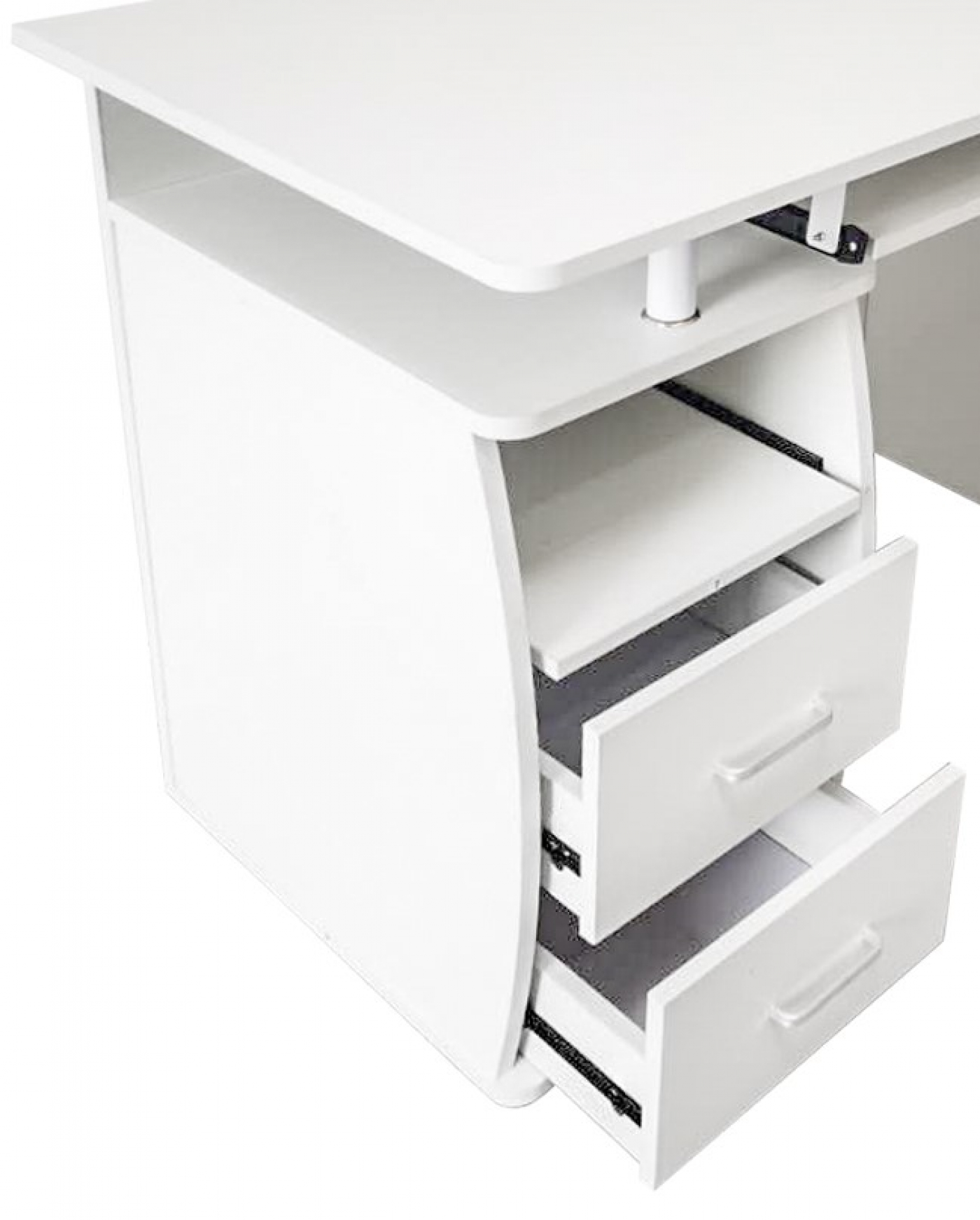 Bureau computertafel - praktisch veel opbergruimte in lades en vakken - 120 cm breed - wit - Meubel Plein Bureau computertafel - praktisch veel opbergruimte in lades en vakken - 120 cm breed - wit - Meubel Plein