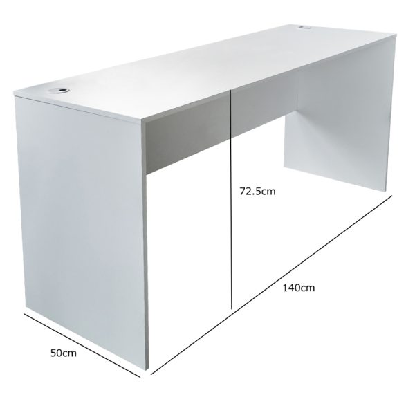 Bureau - laptoptafel - 140 cm breed en 50 cm diep - wit - Meubel Plein