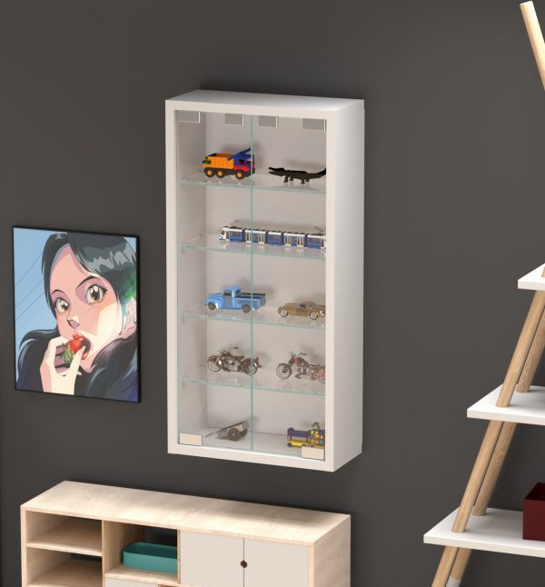 Vitrinekast staande hangende wandvitrine - 30 x 60 x 13 cm - Meubel Plein