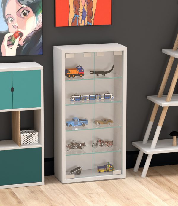 Vitrinekast staande hangende wandvitrine - 30 x 60 x 13 cm - Meubel Plein