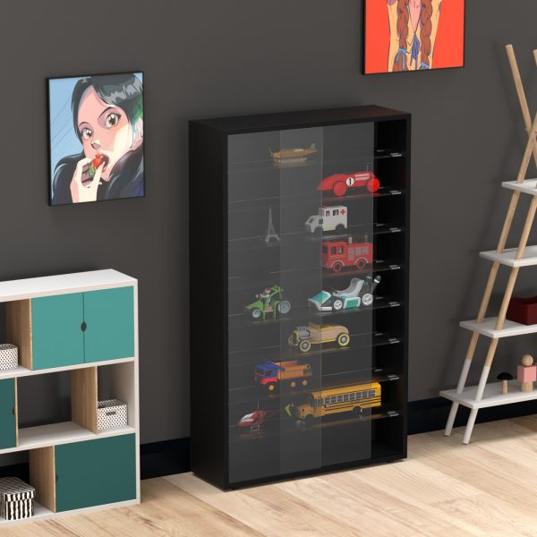 Vitrinekast staande hangende wandvitrine - schuifdeuren - 60 x 105 x 20 cm - Meubel Plein