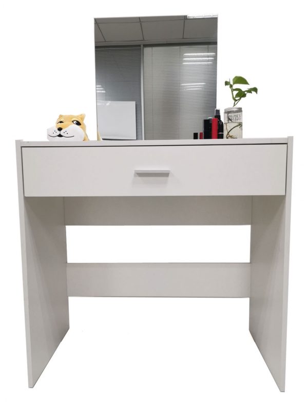 Kaptafel make up visagie opmaaktafel met spiegel en lade wit - Meubel Plein