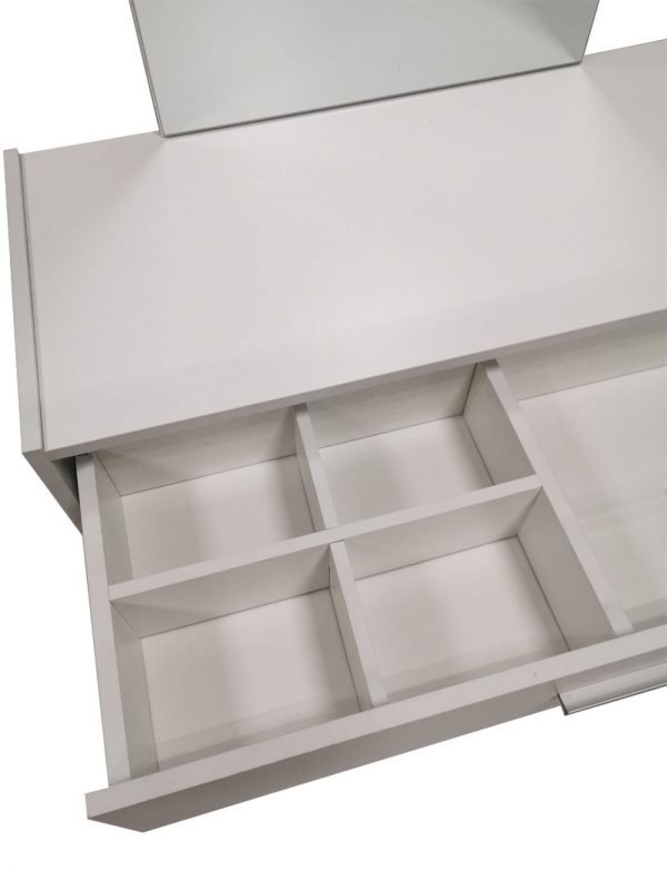 Kaptafel make up visagie opmaaktafel met spiegel en lade wit - Meubel Plein