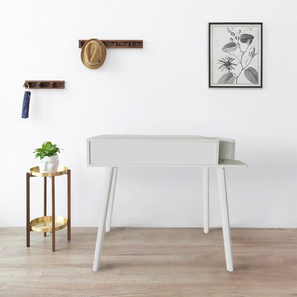 Kaptafel make up visagie opmaaktafel bureau met inklapbare spiegel 90 cm breed - Meubel Plein