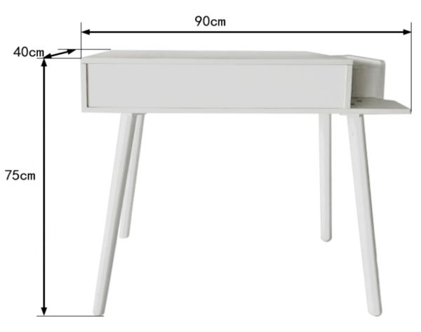 Kaptafel make up visagie opmaaktafel bureau met inklapbare spiegel 90 cm breed - Meubel Plein