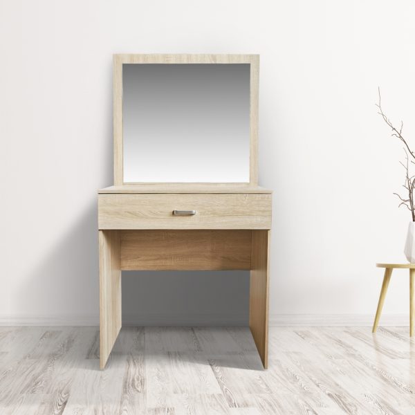 VDD - Kaptafel make up visagie opmaaktafel bureau - toilettafel - lichtbruin - Meubel Plein