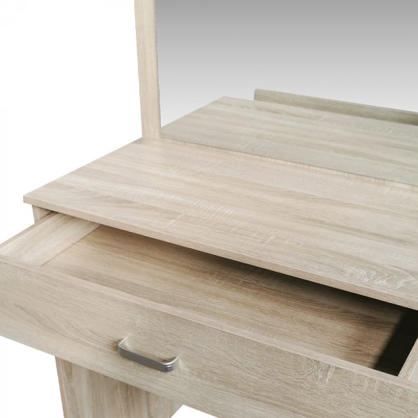 VDD - Kaptafel make up visagie opmaaktafel bureau - toilettafel - lichtbruin - Meubel Plein