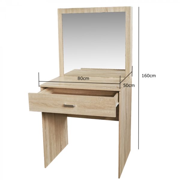 VDD - Kaptafel make up visagie opmaaktafel bureau - toilettafel - lichtbruin - Meubel Plein