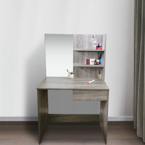 Kaptafel make-up visagie opmaaktafel - toilettafel - met spiegel - bruin - Meubel Plein