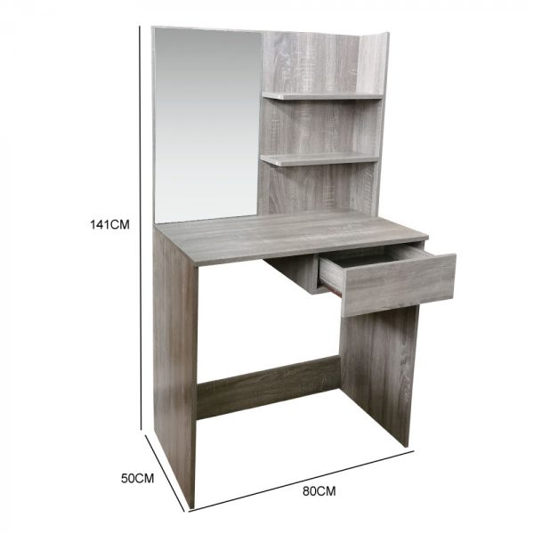 Kaptafel make-up visagie opmaaktafel - toilettafel - met spiegel - bruin - Meubel Plein