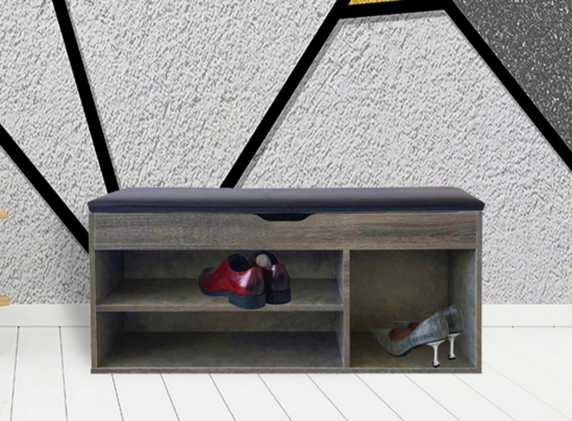 Schoenenkast - schoenenbankje - schoenenrek - alternatieve afbeelding