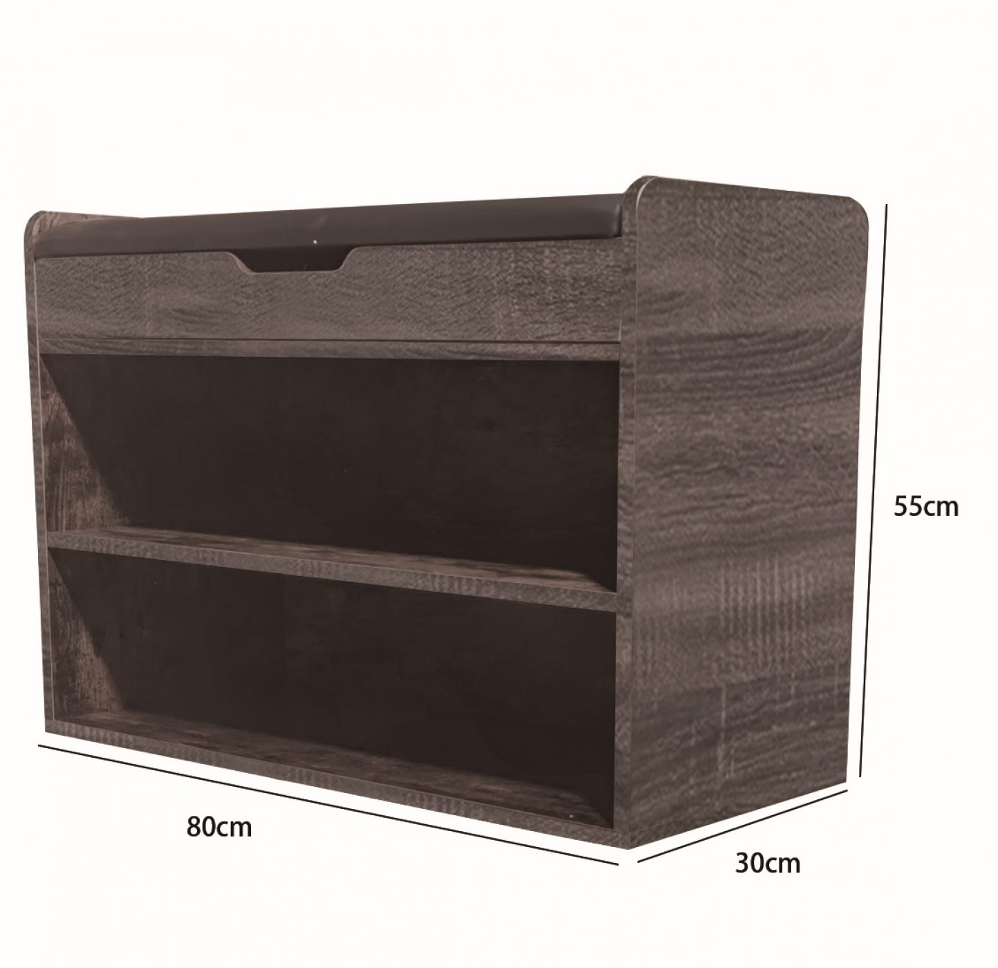 Schoenenkast met bankje - halbankje met schoenen opbergvakken - bruin gijskleurig - Meubel Plein Schoenenkast met bankje - halbankje met schoenen opbergvakken - bruin gijskleurig - Meubel Plein