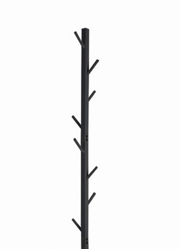 Staande kapstok hout - boom kapstok 8 haken - 176 cm hoog - zwart - Meubel Plein