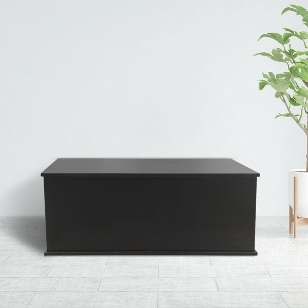 Opbergkist hout - speelgoedkist - dekenkist - 100 cm breed - zwart - Meubel Plein