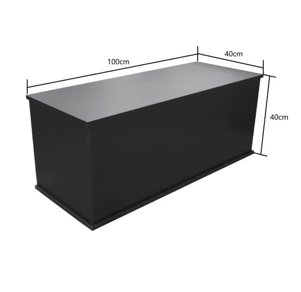 Opbergkist hout - speelgoedkist - dekenkist - 100 cm breed - zwart - Meubel Plein